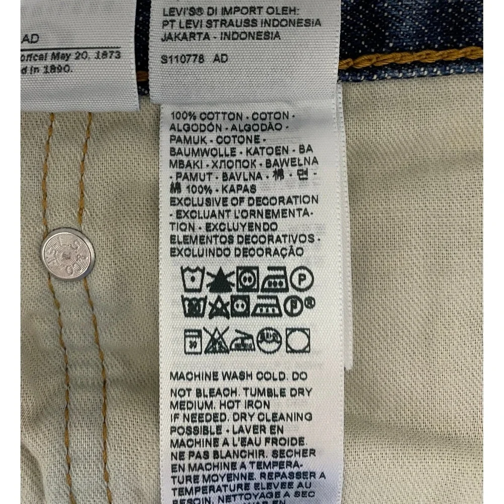 Levi's 559 Relaxed Straight‎ Leg Distress Jeans Men's 36×30 Blue Faded Whiskers